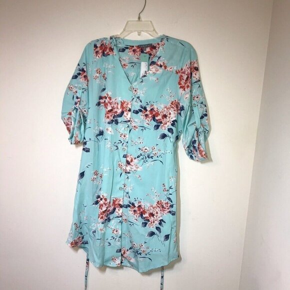 Brixon Ivy Cristen Floral Shirt Dress Size M - Picture 2 of 10